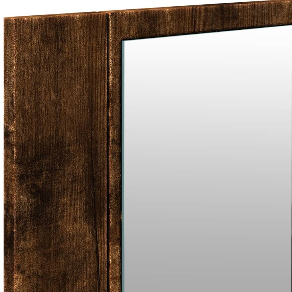 LED kupaonski ormarić s ogledalom boja hrasta 100 x 12 x 45 cm