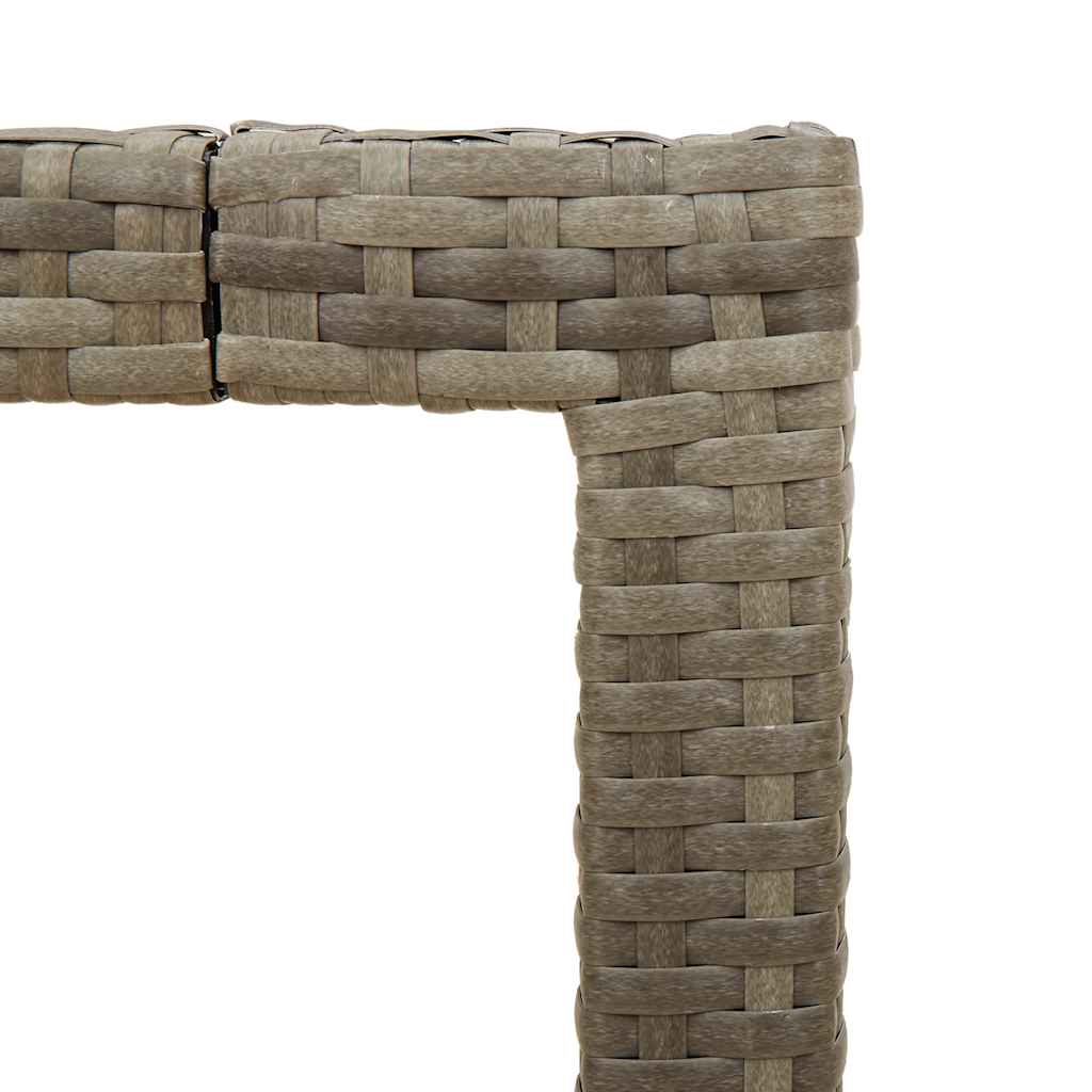 Vrtni stol sa staklenom pločom sivi 90x90x75 cm od poliratana