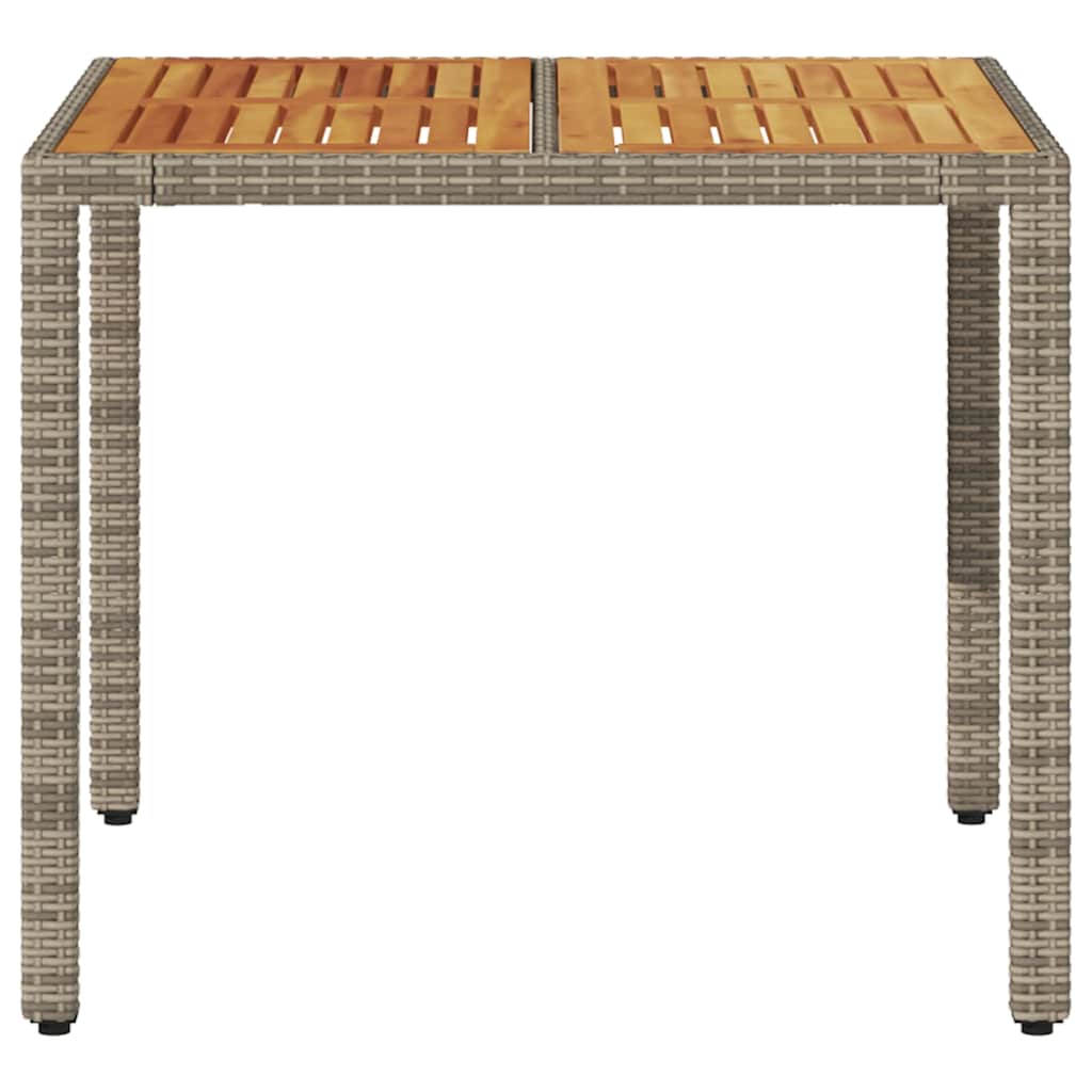 Vrtni stol s pločom od drva bagrema sivi 90x90x75 cm poliratana