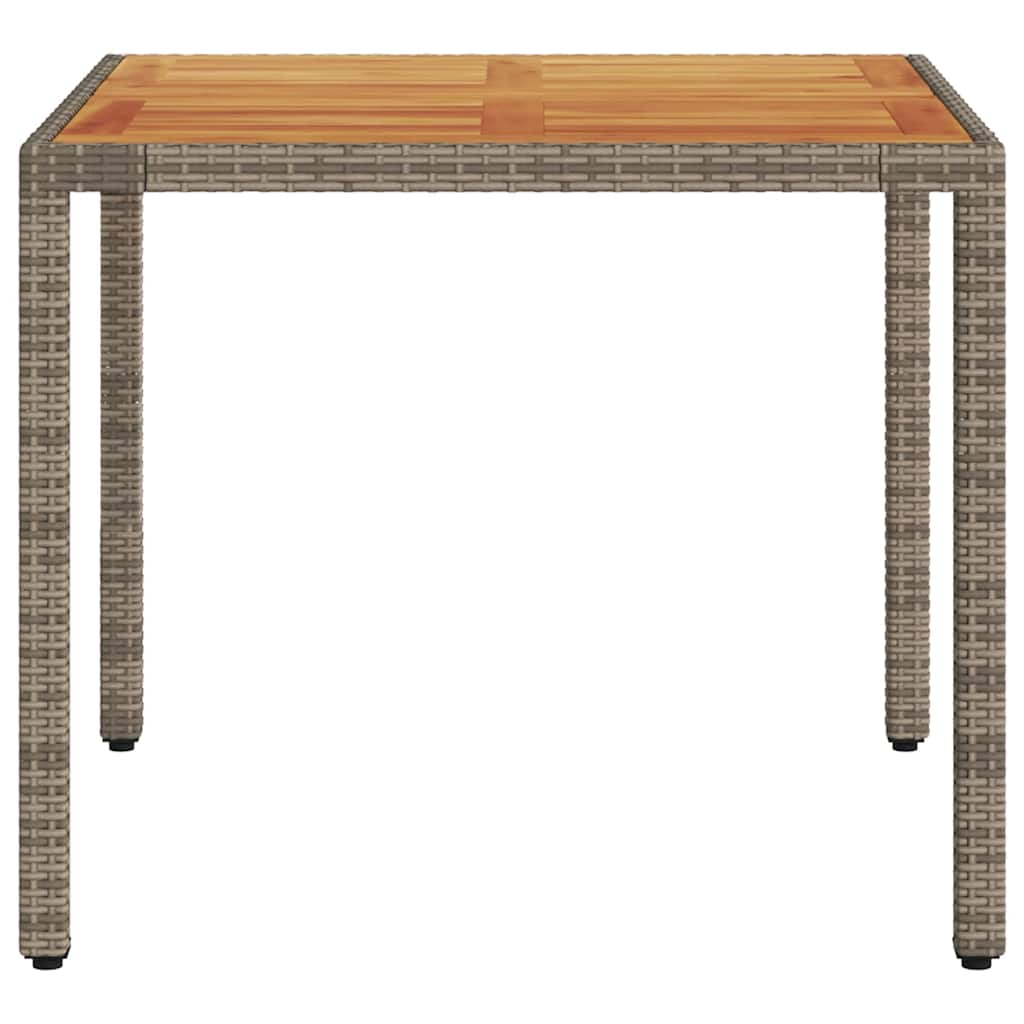 Vrtni stol s pločom od drva bagrema sivi 90x90x75 cm poliratana