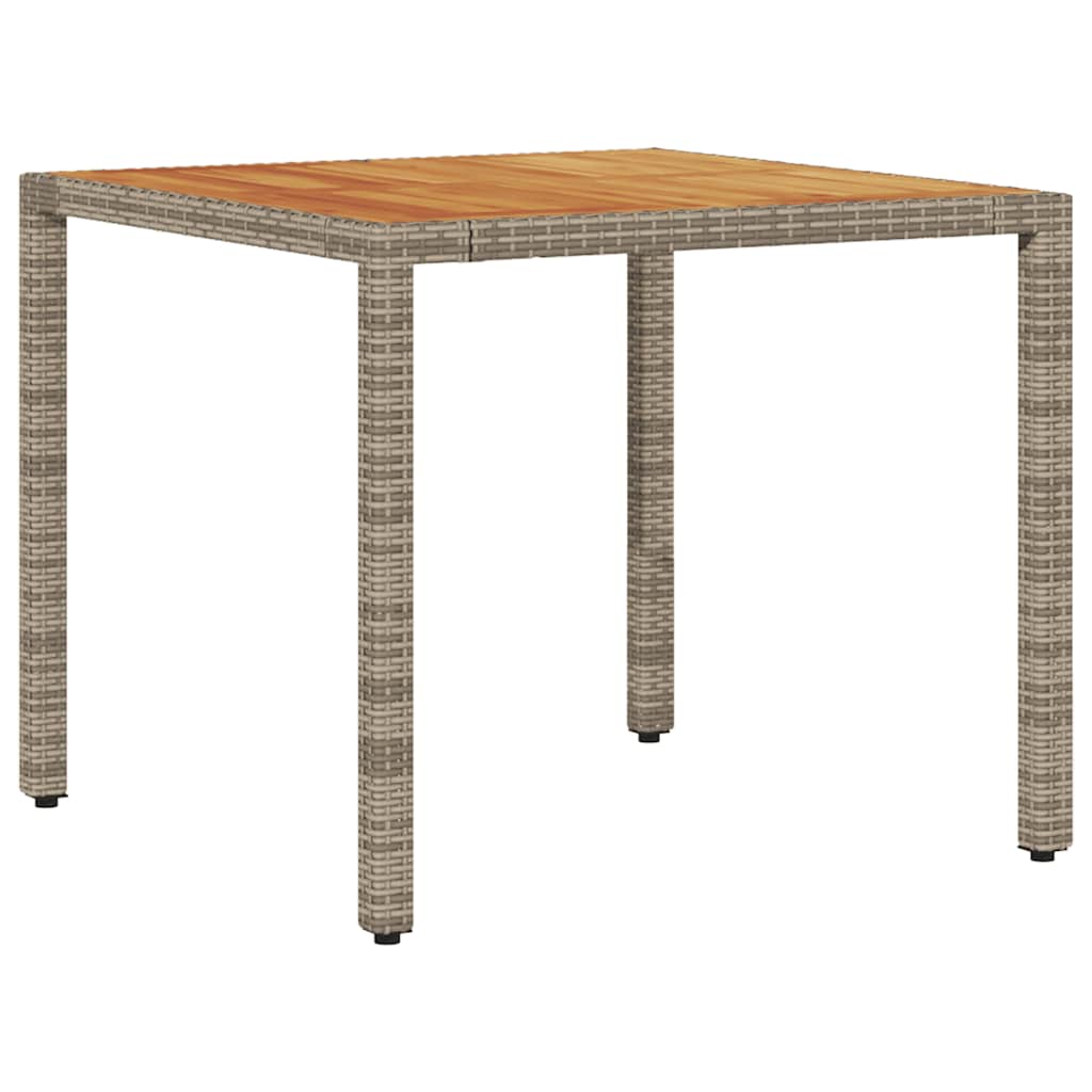 Vrtni stol s pločom od drva bagrema sivi 90x90x75 cm poliratana