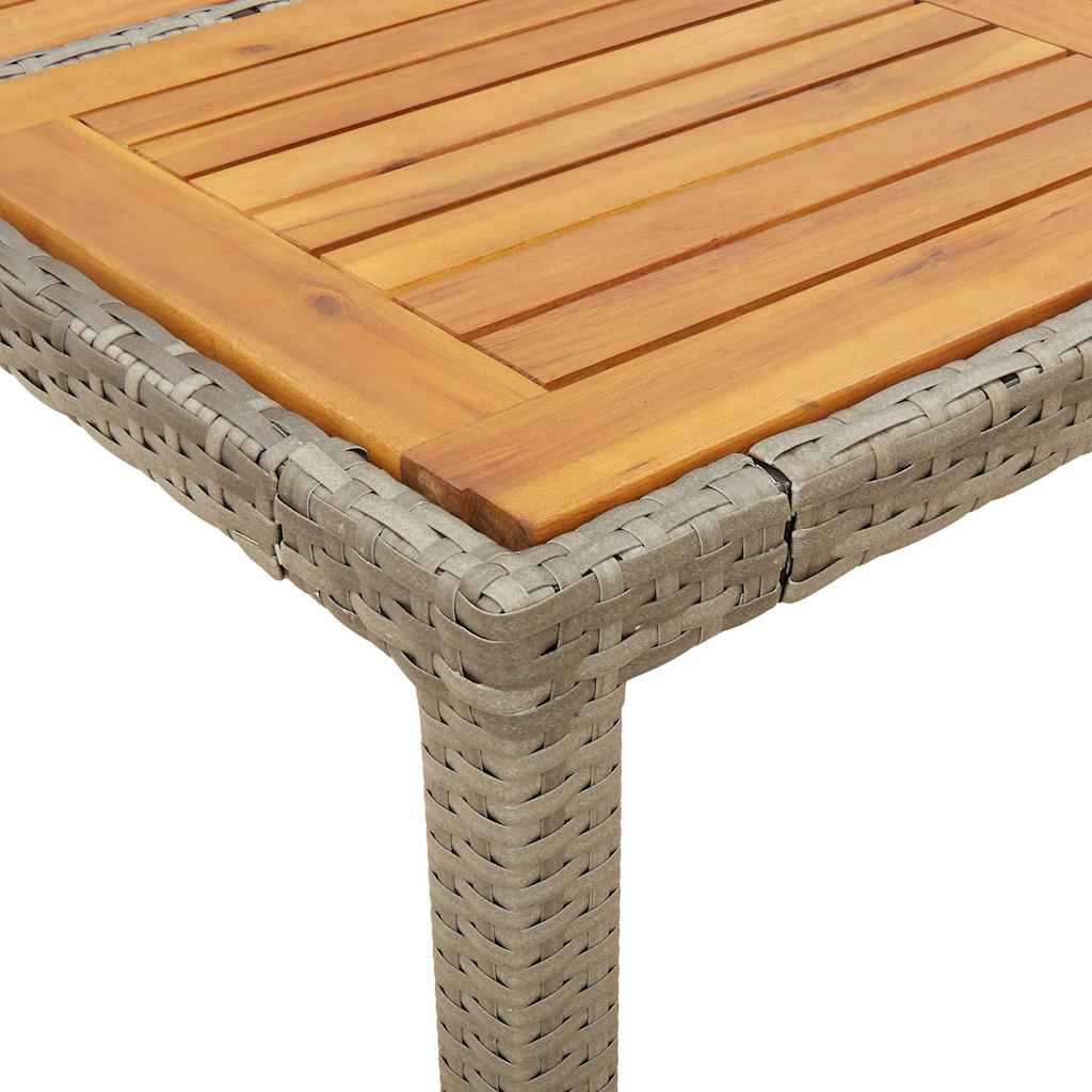 Vrtni stol s pločom od drva bagrema sivi 90x90x75 cm poliratana