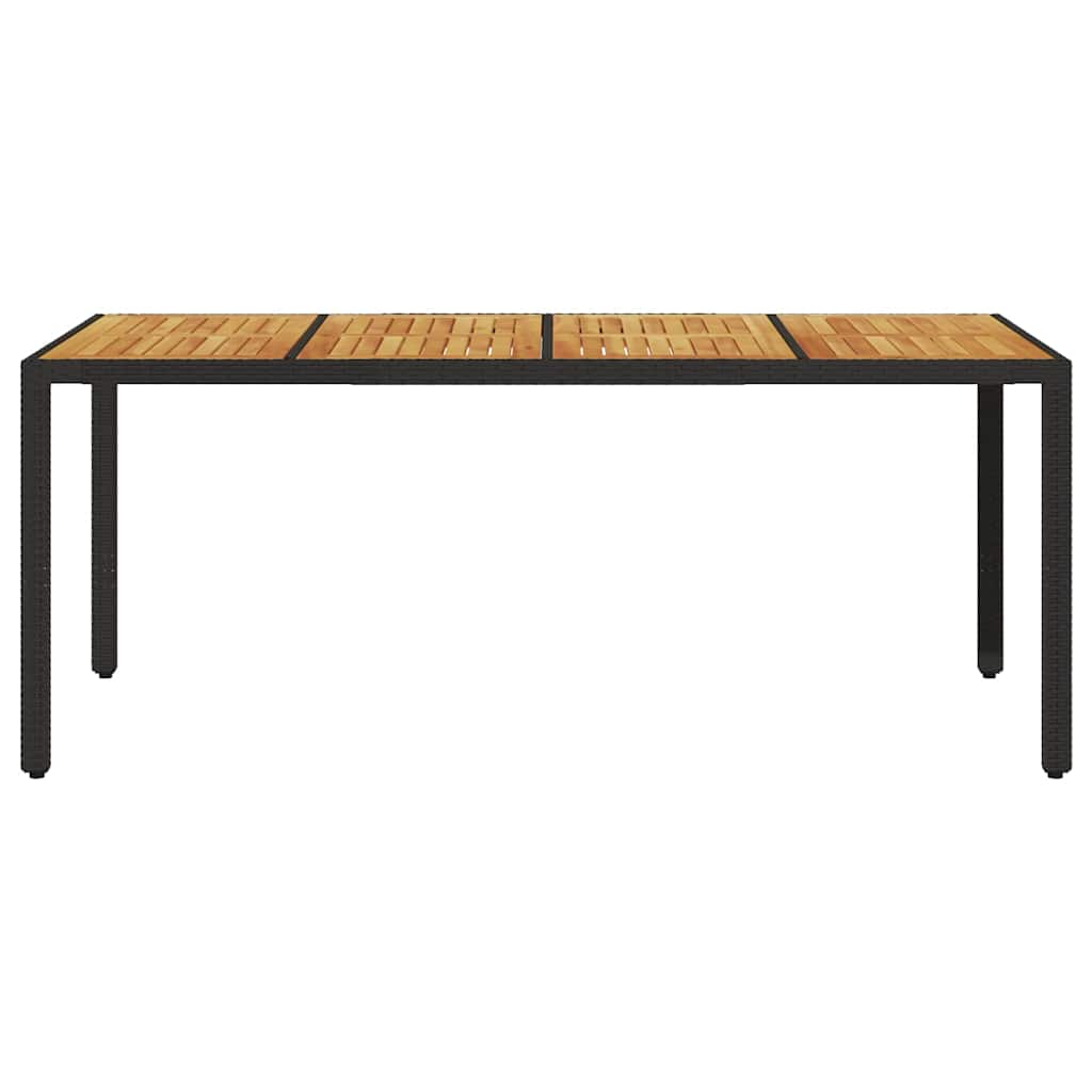 Vrtni stol s pločom od drva bagrema crni 190x90x75cm poliratana