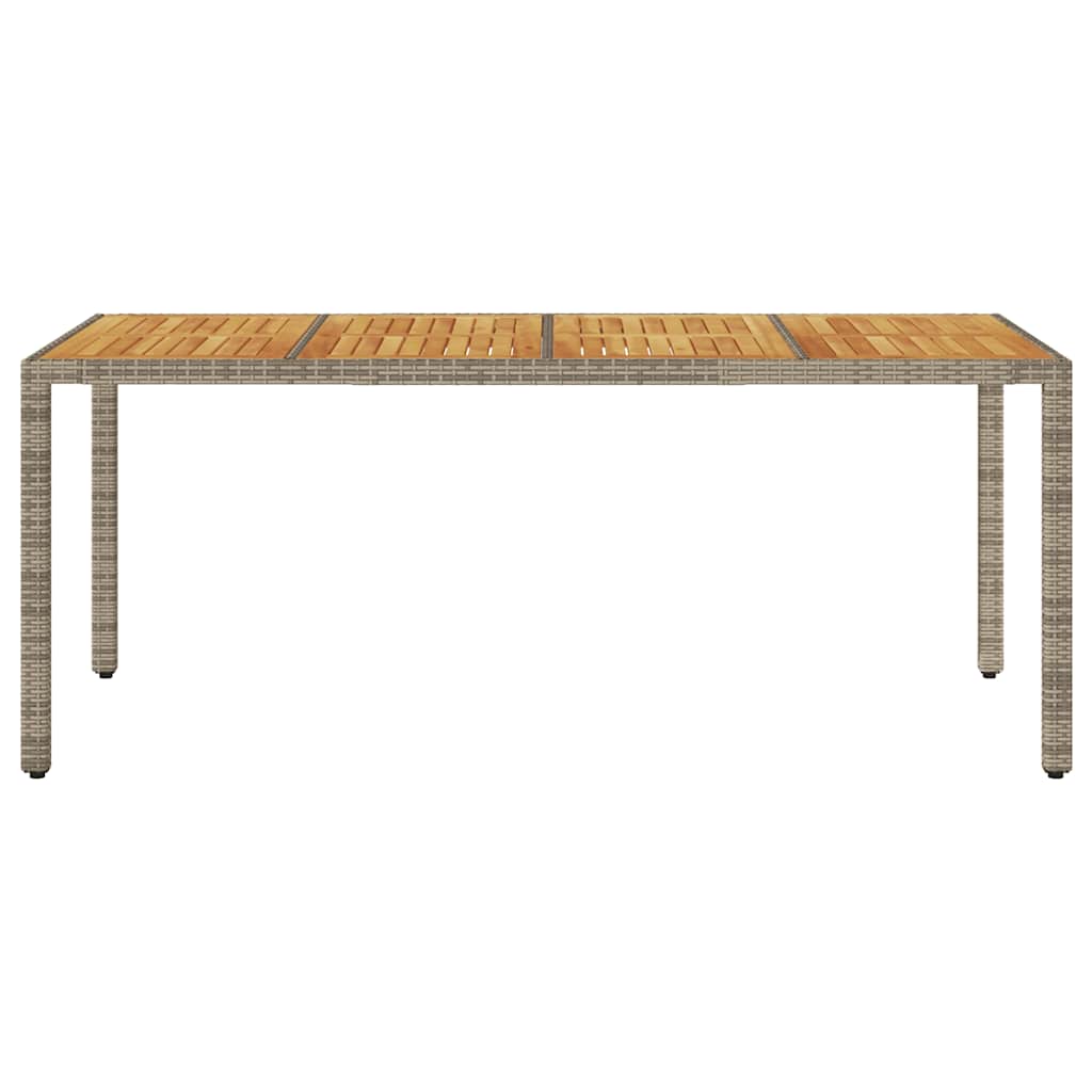 Vrtni stol s pločom od drva bagrema sivi 190x90x75cm poliratana