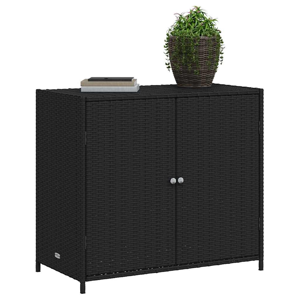 Vrtni ormarić za pohranu crni 83 x 45 x 76 cm od poliratana