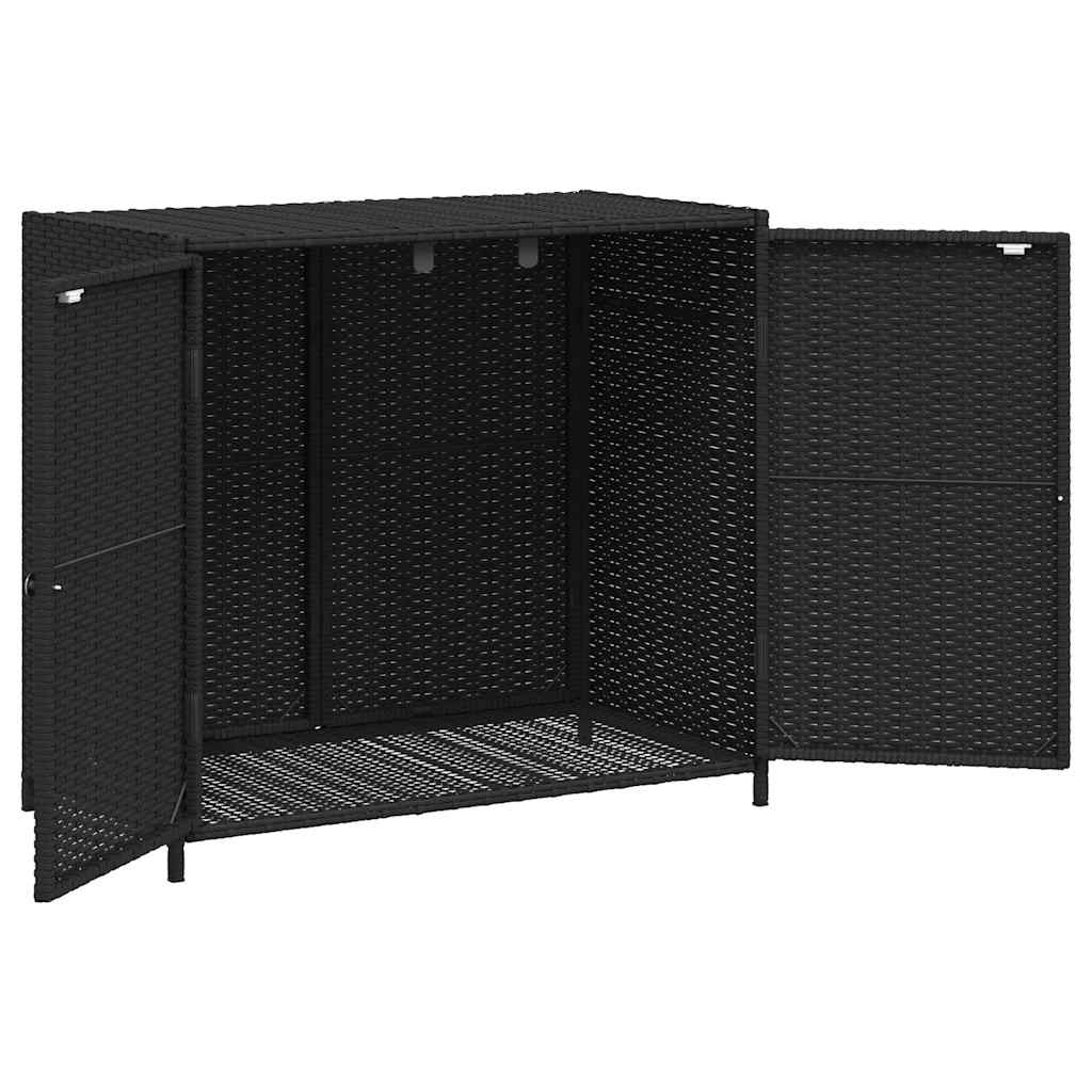 Vrtni ormarić za pohranu crni 83 x 45 x 76 cm od poliratana