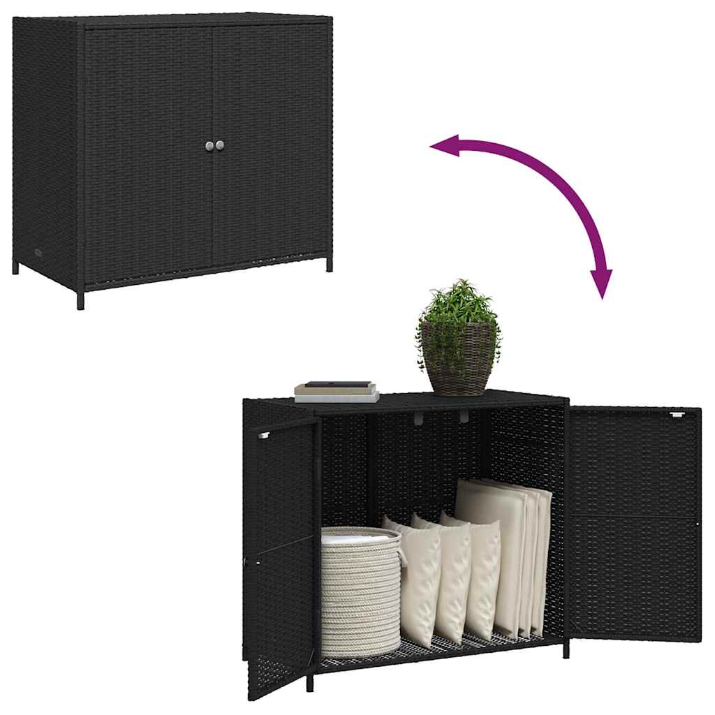 Vrtni ormarić za pohranu crni 83 x 45 x 76 cm od poliratana