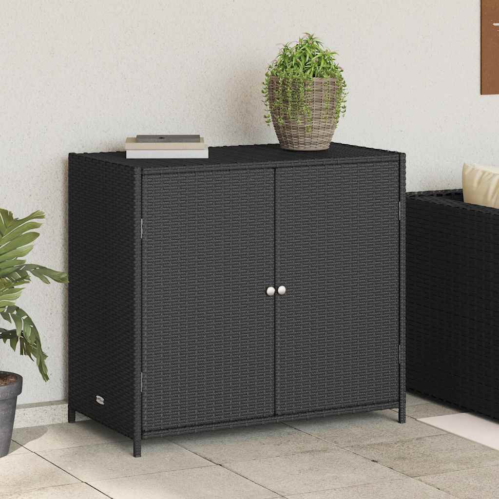 Vrtni ormarić za pohranu crni 83 x 45 x 76 cm od poliratana
