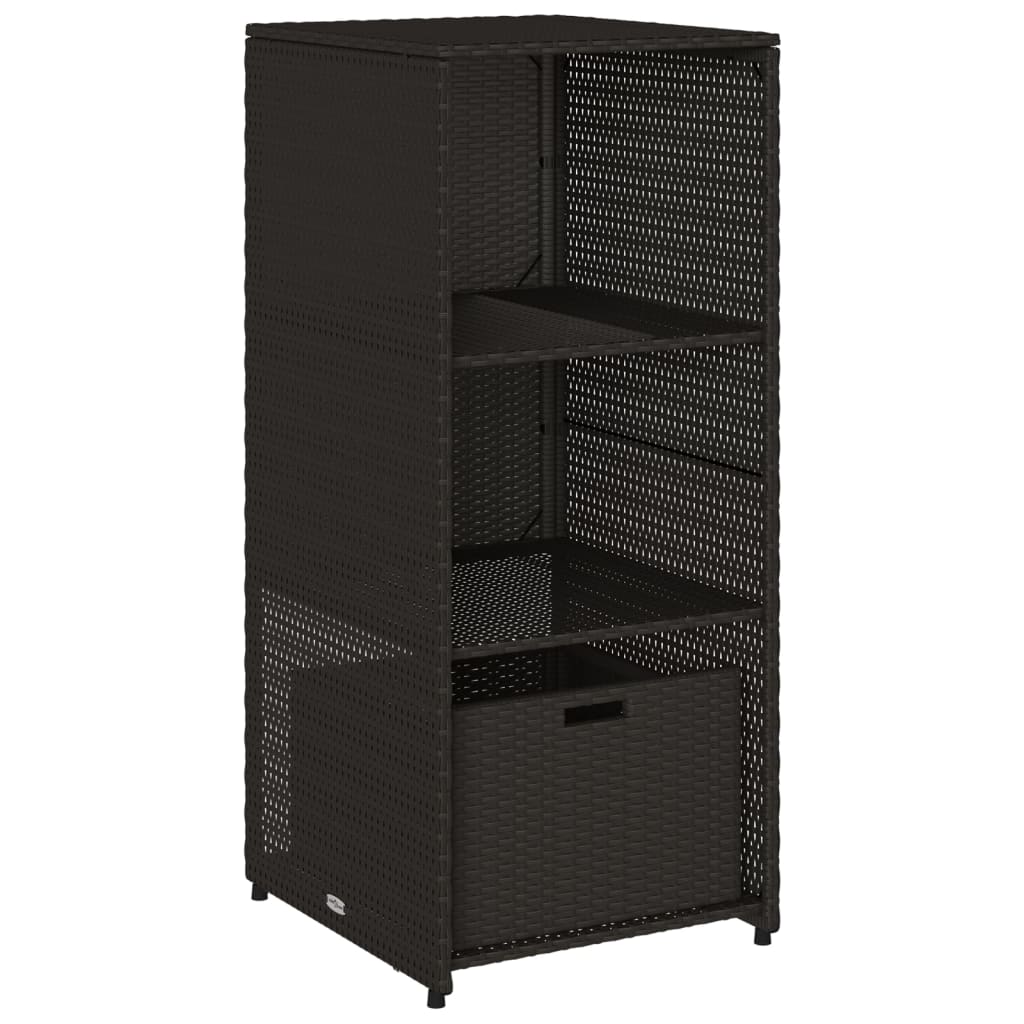 Vrtni ormarić za pohranu crni 50 x 55 x 115 cm od poliratana