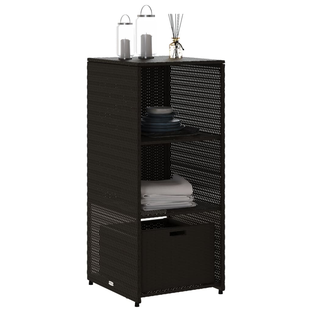 Vrtni ormarić za pohranu crni 50 x 55 x 115 cm od poliratana