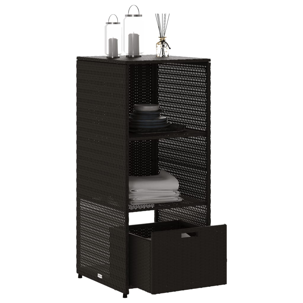 Vrtni ormarić za pohranu crni 50 x 55 x 115 cm od poliratana