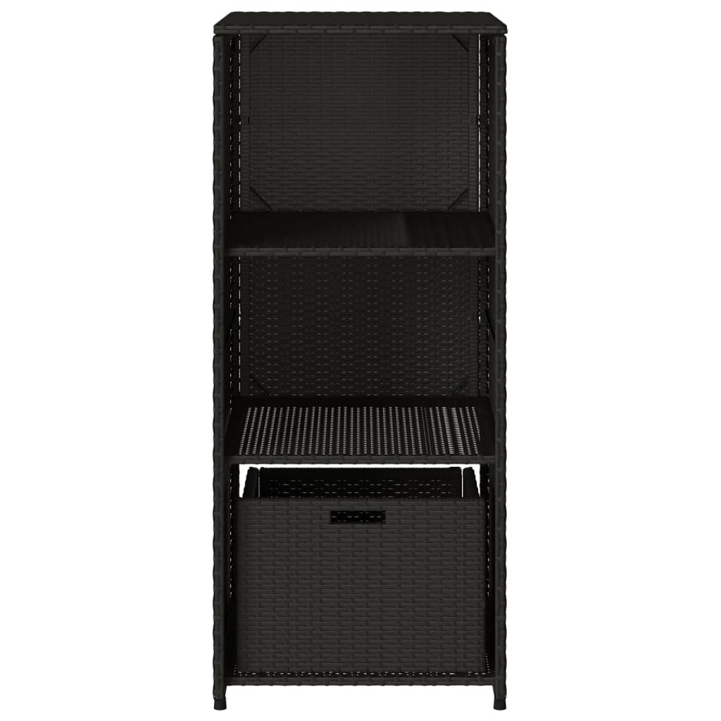 Vrtni ormarić za pohranu crni 50 x 55 x 115 cm od poliratana