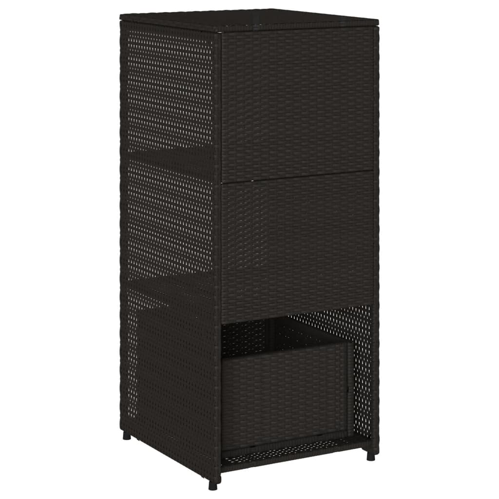 Vrtni ormarić za pohranu crni 50 x 55 x 115 cm od poliratana