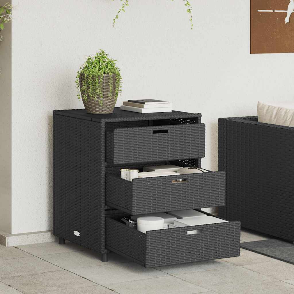 Vrtni ormarić za pohranu crni 55x59x69 cm od poliratana