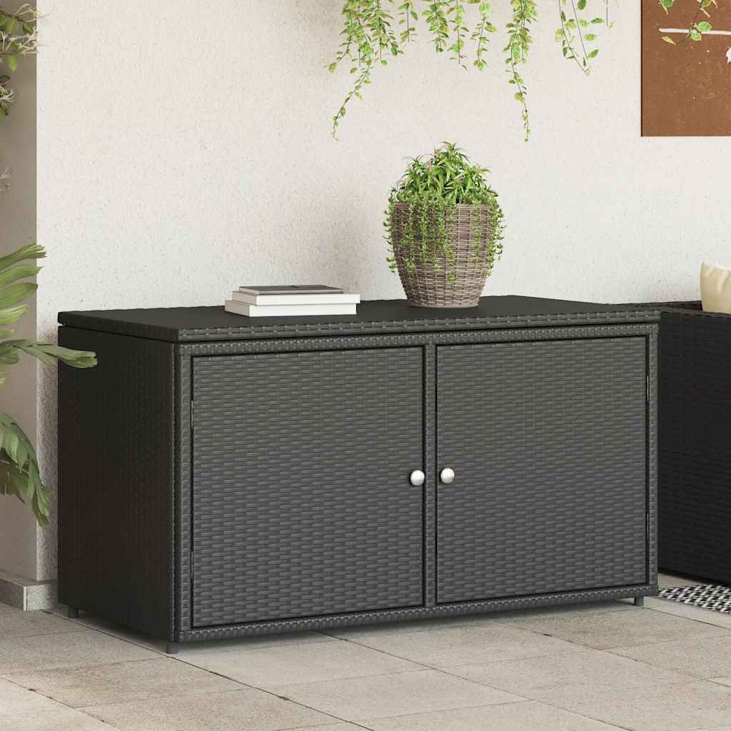 Vrtni ormarić za pohranu crni 110 x 55 x 60,5 cm od poliratana