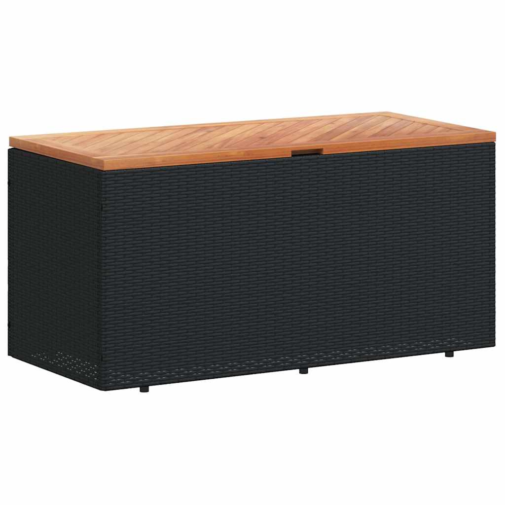 Vrtna kutija za pohranu crna 110x50x54 cm od poliratana i drva