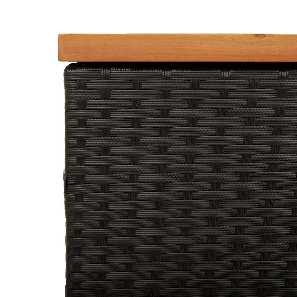 Vrtna kutija za pohranu crna 110x50x54 cm od poliratana i drva