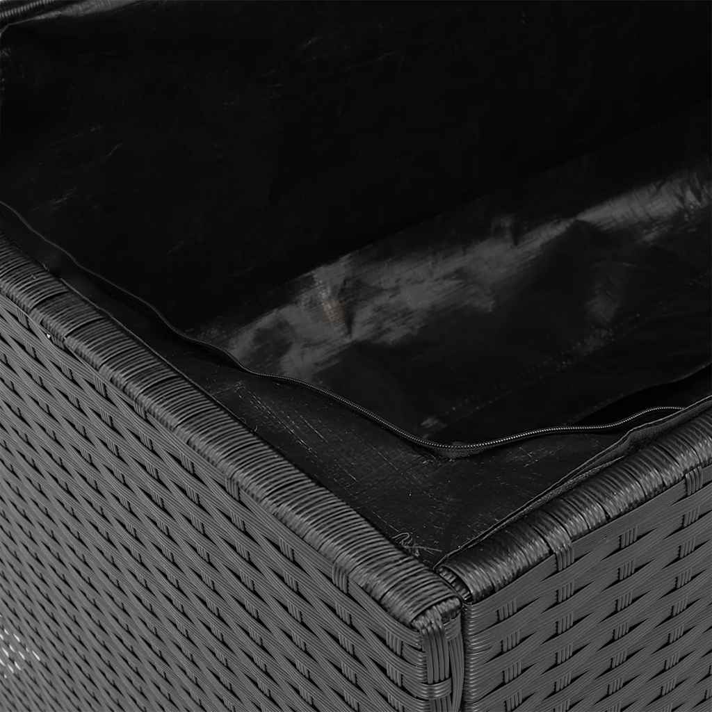 Vrtna kutija za pohranu crna 110x50x54 cm od poliratana i drva