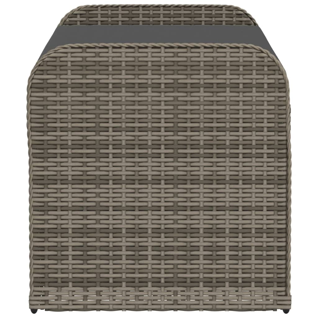 Klupa za pohranu s jastukom siva 115 x 51 x 52 cm od poliratana