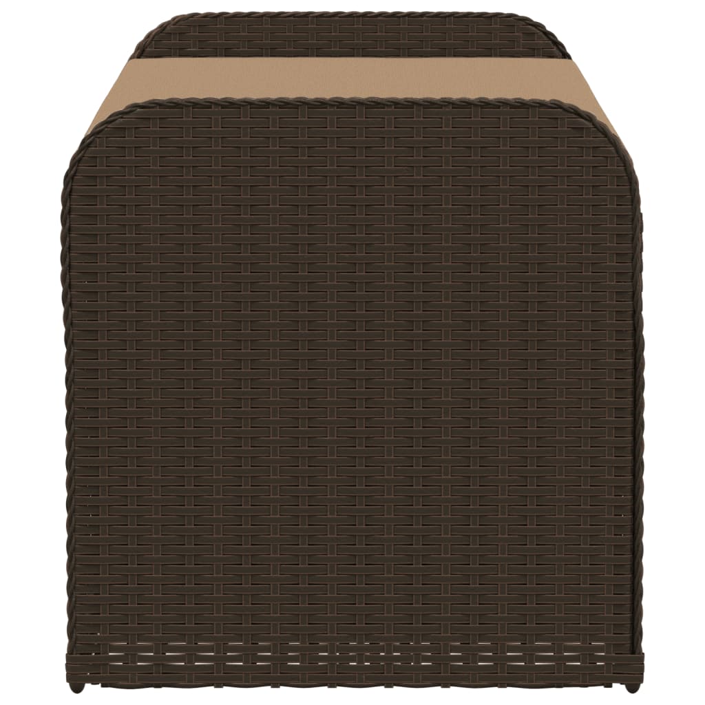 Klupa za pohranu s jastukom smeđa 115x51x52 cm od poliratana
