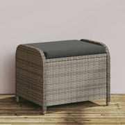 Vrtni tabure s jastukom sivi 58x46x46 cm od poliratana