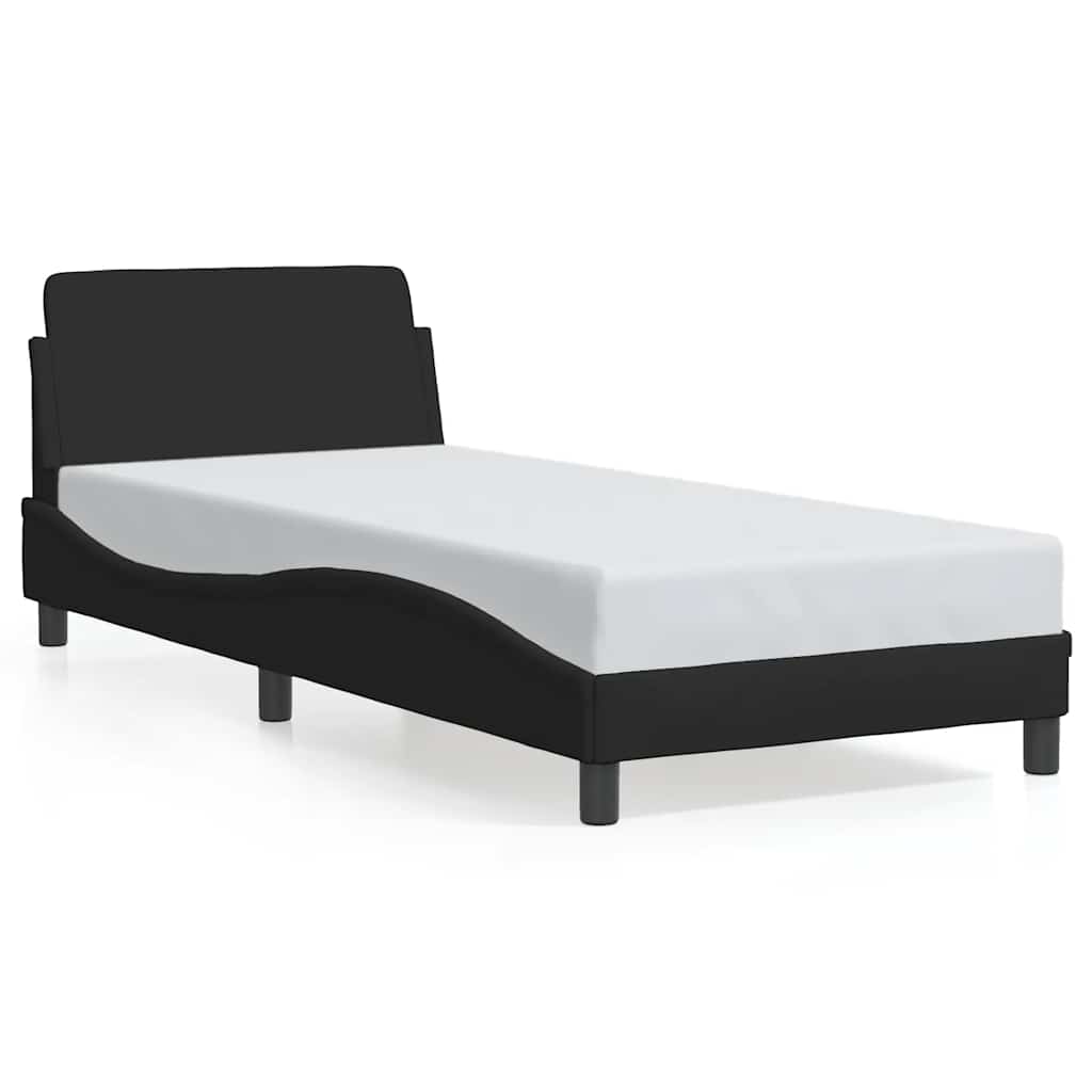 Okvir za krevet s uzglavljem Dover crni 80x200 cm tkanine