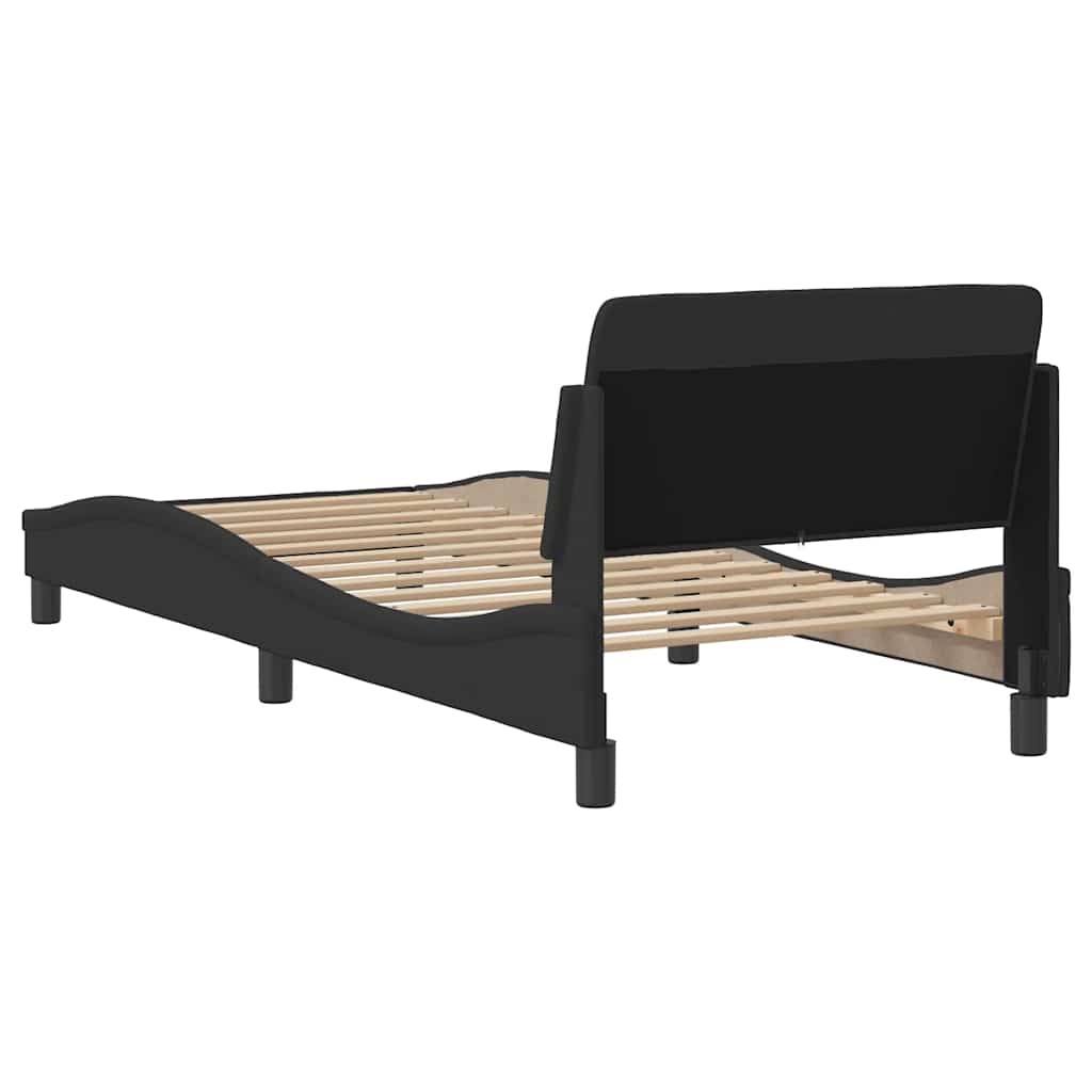 Okvir za krevet s uzglavljem Dover crni 80x200 cm tkanine