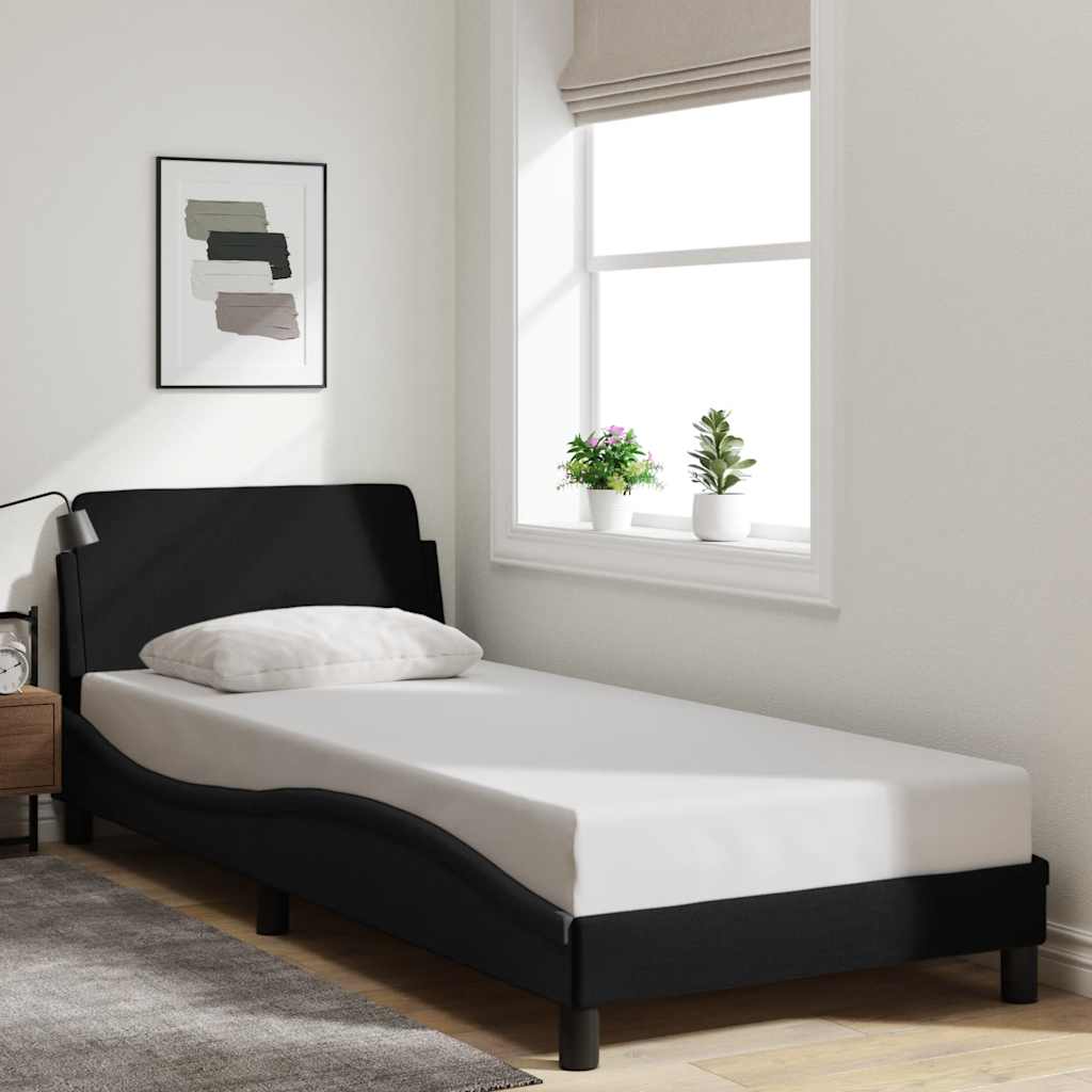 Okvir za krevet s uzglavljem Dover crni 80x200 cm tkanine