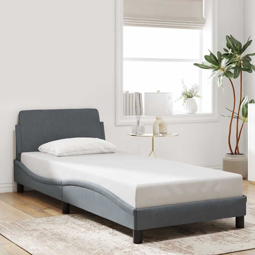 Okvir za krevet Dover tamnosivi 80x200 cm baršunasti