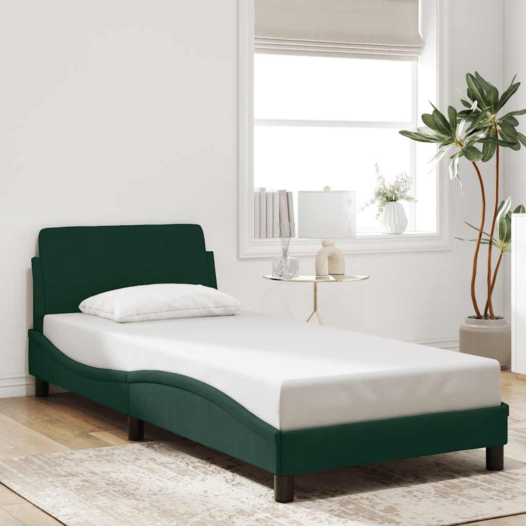 Okvir za krevet Dover tamnozeleni 80 x 200 cm baršunasti