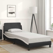 Okvir za krevet Dover crno-bijeli 80x200 cm umjetna koža