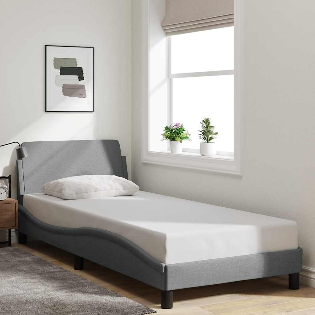 Okvir za krevet Dover svjetlosivi 90x190 cm od tkanine