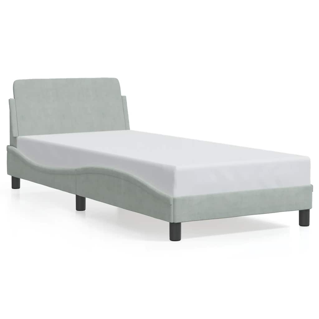 Okvir za krevet Dover svjetlosivi 90x200 cm baršunasti