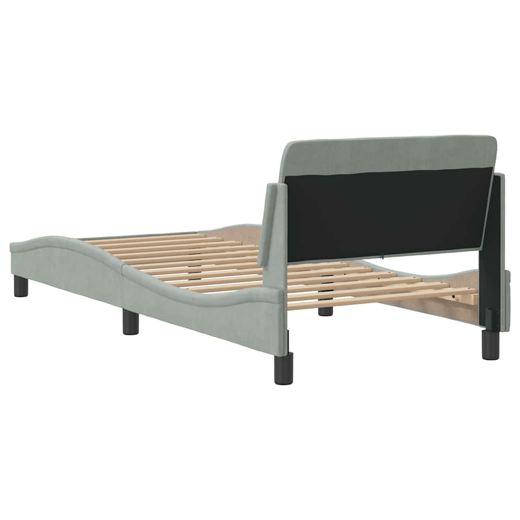 Okvir za krevet Dover svjetlosivi 90x200 cm baršunasti