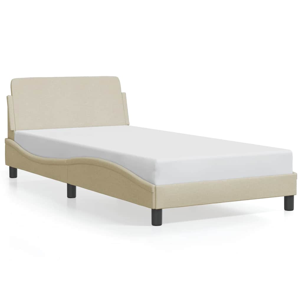 Okvir za krevet Dover krem 100 x 200 cm od tkanine