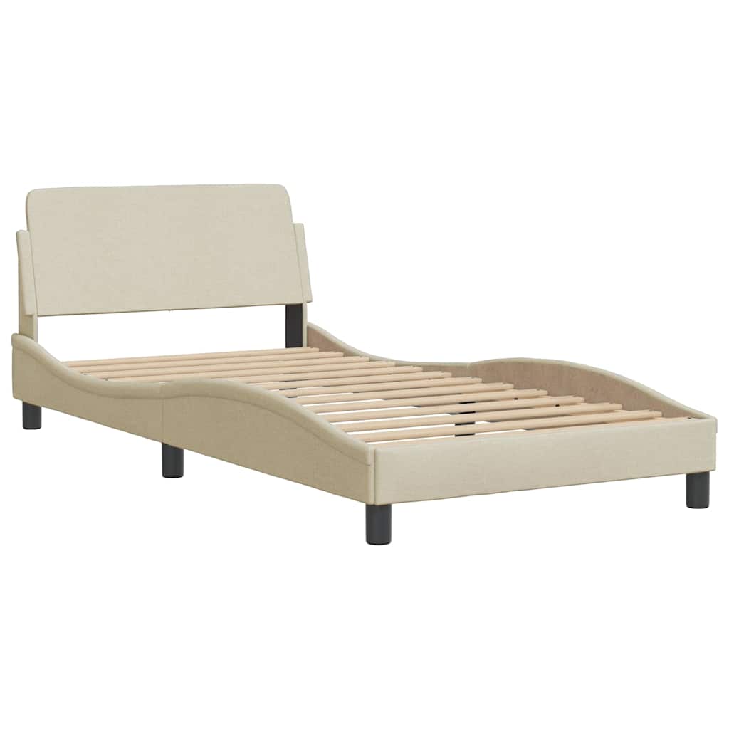 Okvir za krevet Dover krem 100 x 200 cm od tkanine