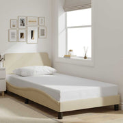 Okvir za krevet Dover krem 100 x 200 cm od tkanine
