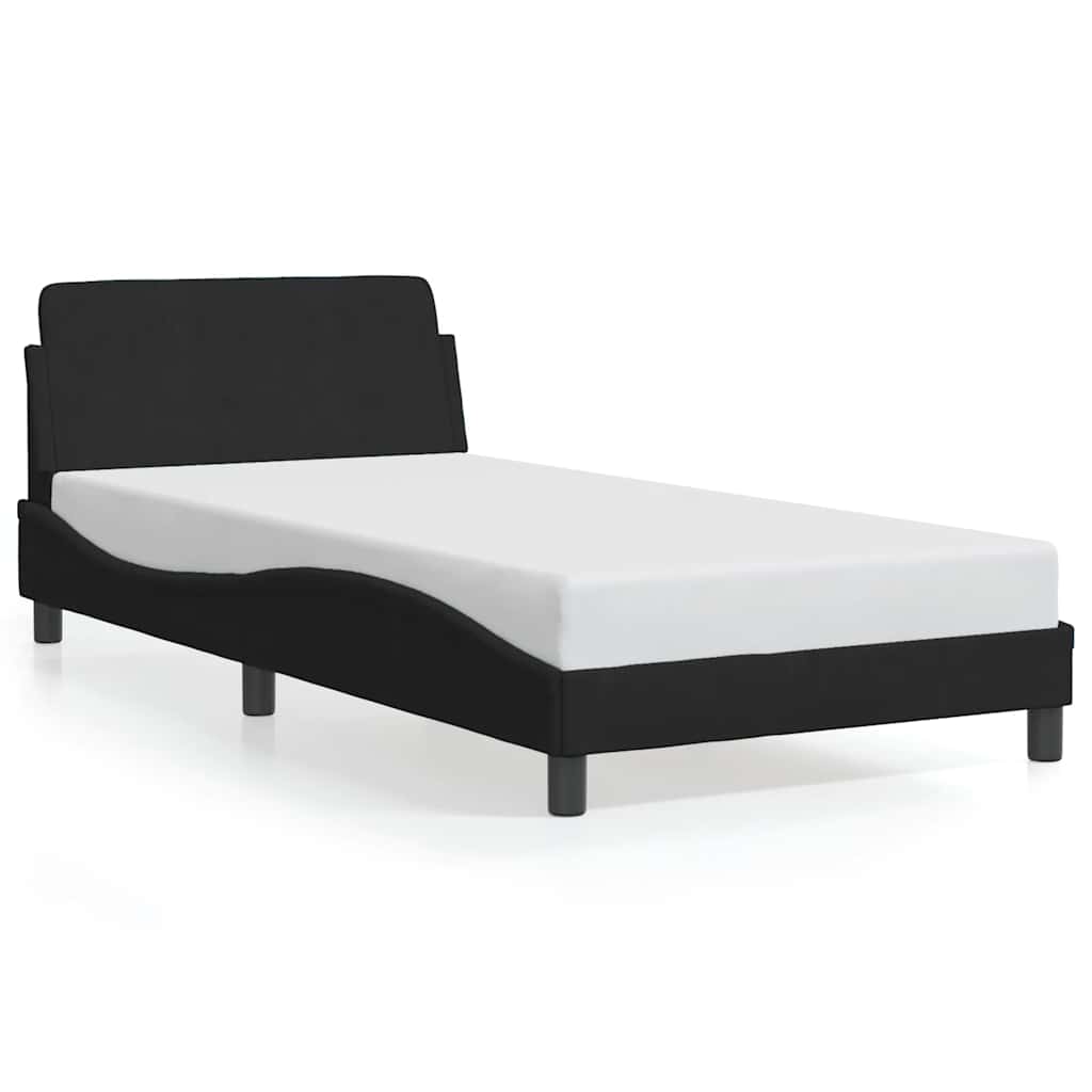 Okvir za krevet Dover crni 100x200 cm baršunasti