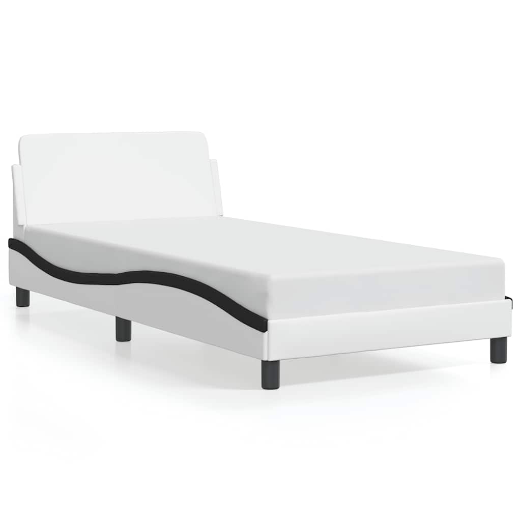 Okvir za krevet Dover bijelo-crni 100x200cm umjetna koža