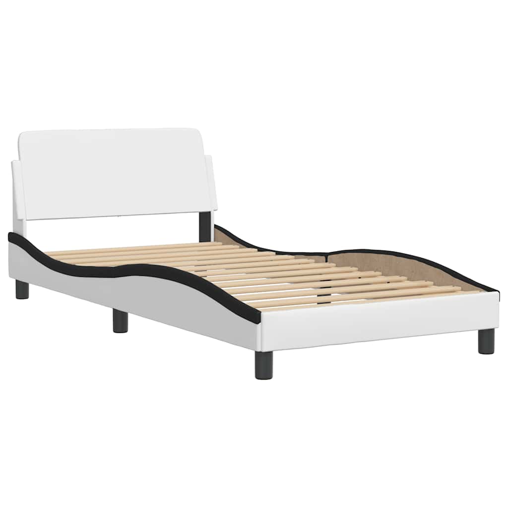 Okvir za krevet Dover bijelo-crni 100x200cm umjetna koža