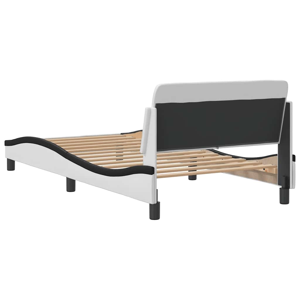 Okvir za krevet Dover bijelo-crni 100x200cm umjetna koža
