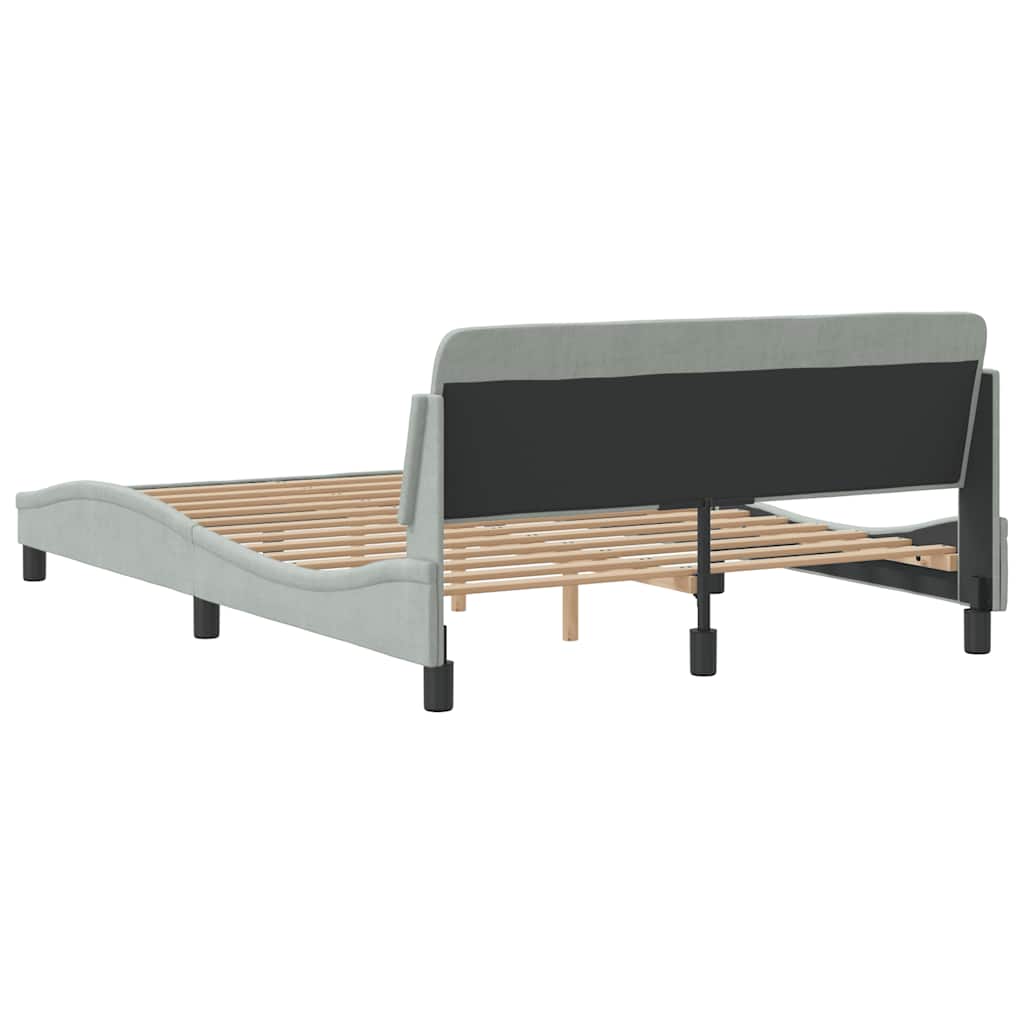 Okvir za krevet Dover svjetlosivi 120 x 200 cm baršunasti