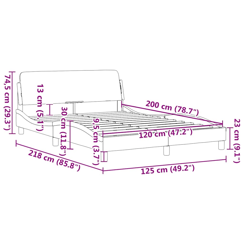 Okvir za krevet Dover smeđi 120x200 cm od umjetne kože