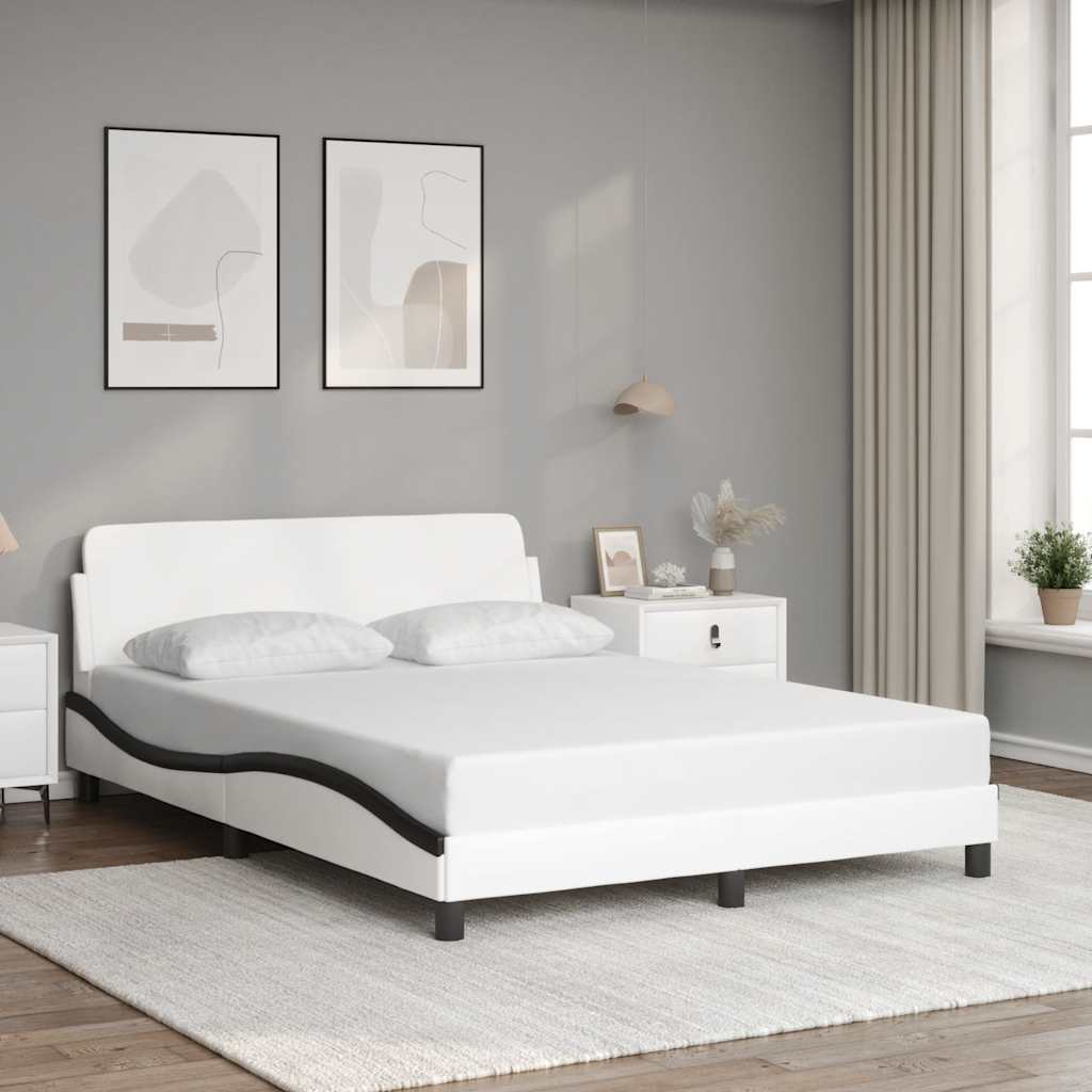 Okvir za krevet Dover crno-bijeli 120x200 cm umjetna koža