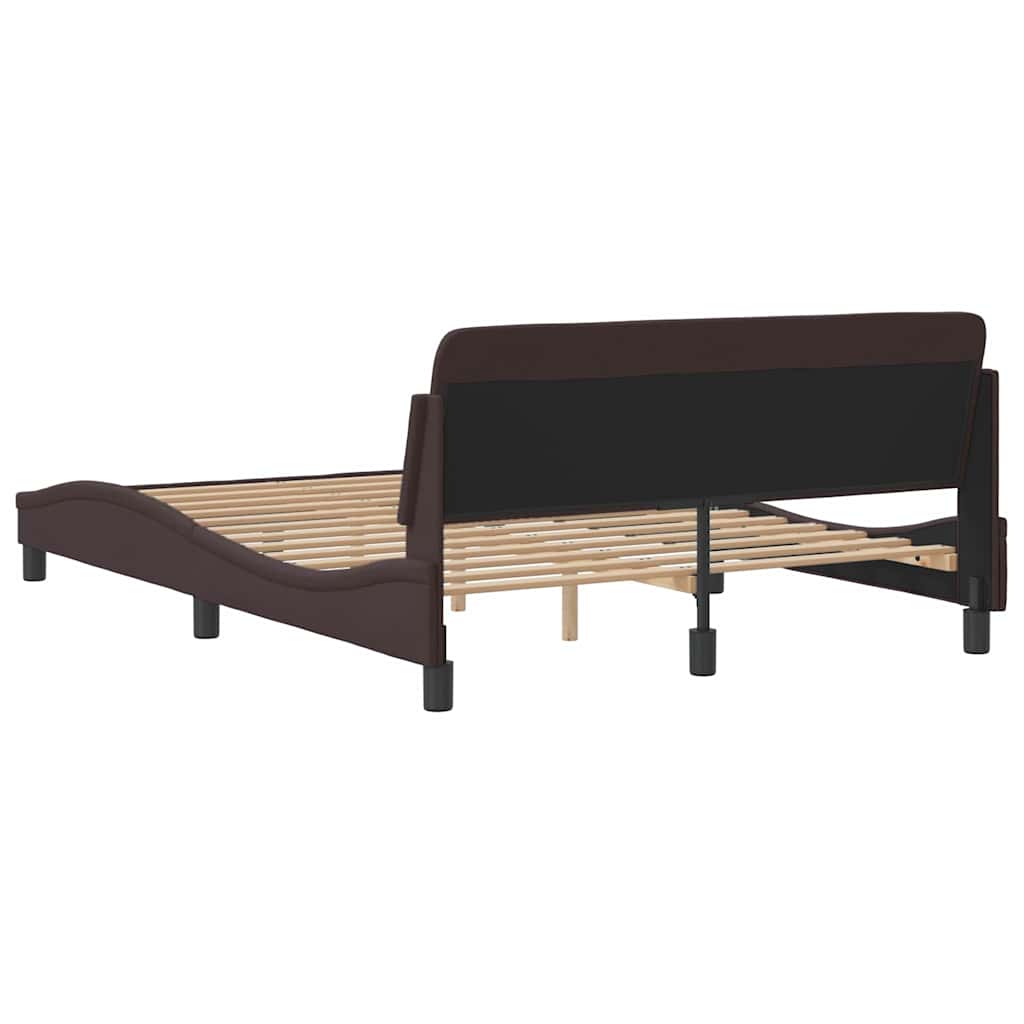 Okvir za krevet Dover tamnosmeđi 140 x 190 cm od tkanine
