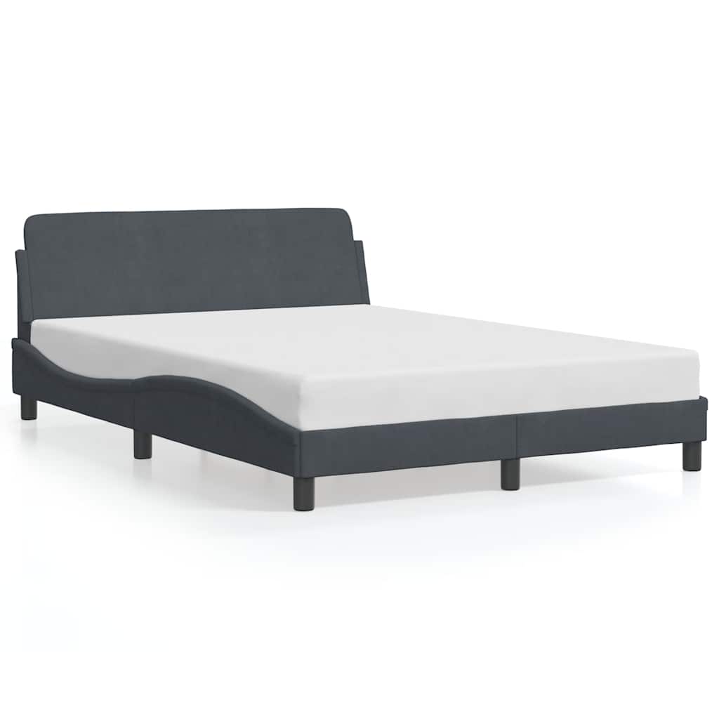 Okvir za krevet Dover tamnosivi 140 x 190 cm baršunasti