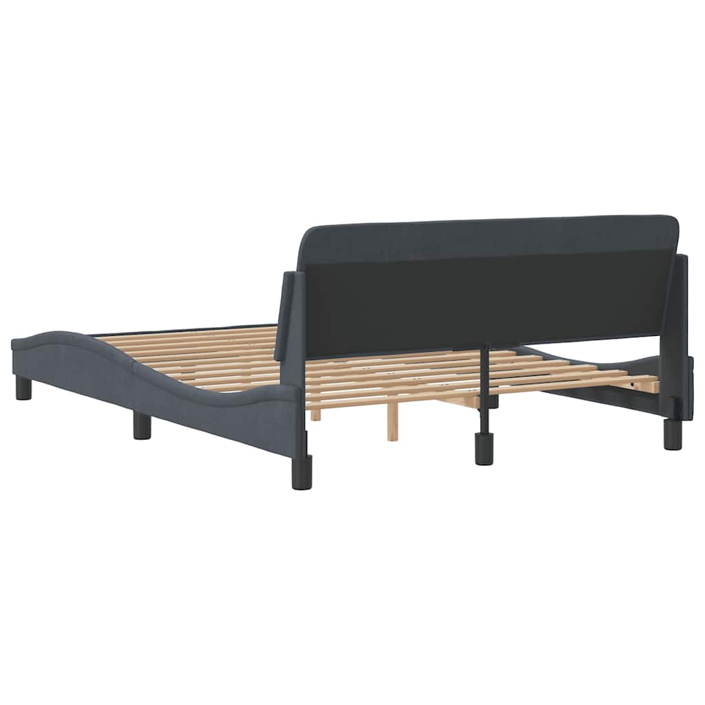Okvir za krevet Dover tamnosivi 140 x 190 cm baršunasti