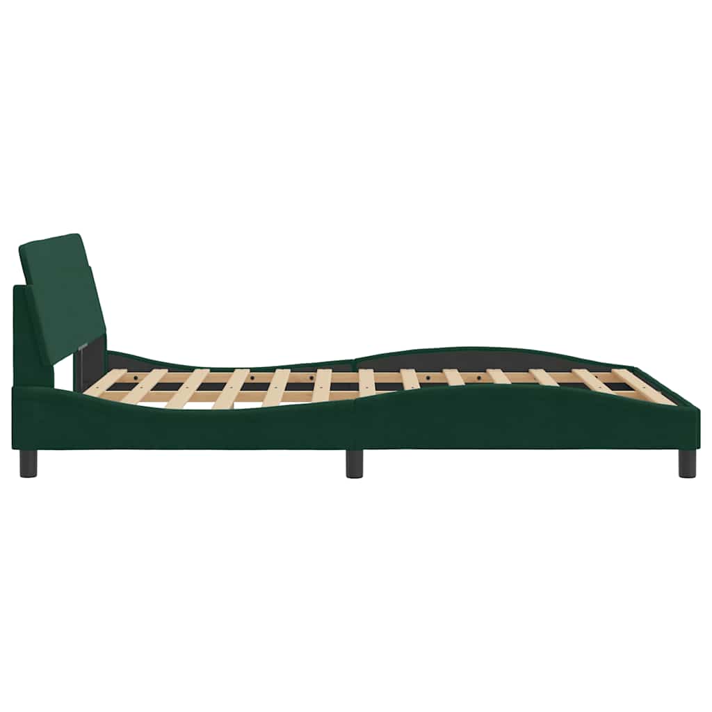 Okvir za krevet Dover tamnozeleni 140x190 cm baršunasti