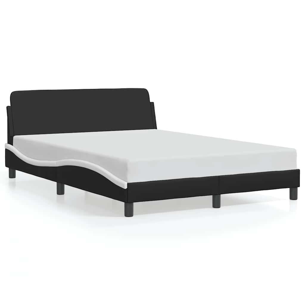Okvir za krevet Dover crno-bijeli 140x190 cm umjetna koža
