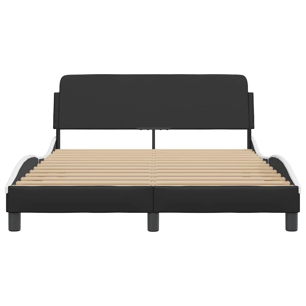 Okvir za krevet Dover crno-bijeli 140x190 cm umjetna koža